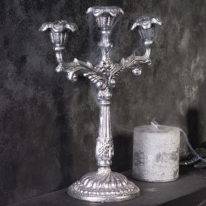 3 armiger Kerzenleuchter aus Silber-Metall