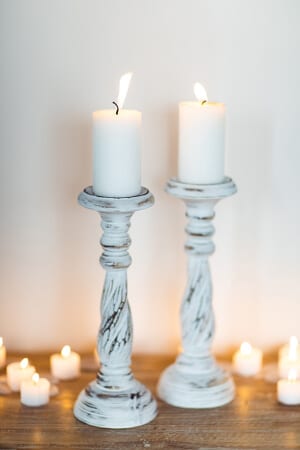 Skandinavische Vintage Kerzenständer mit einem auch von Shabby Chic