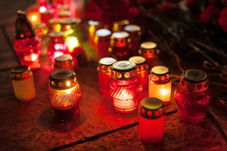 Grablicht Grab-Licht Grabkerze Kerze Friedhofskerze aus Glas rot im 6er Set 