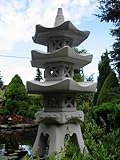 3-geschößige Japanische Steinlaterne – aus 9 Teilen bestehend für den Garten - 8