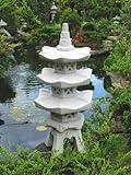 3-geschößige Japanische Steinlaterne – aus 9 Teilen bestehend für den Garten - 5