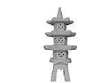 3-geschößige Japanische Steinlaterne – aus 9 Teilen bestehend für den Garten - 2