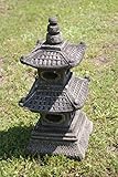 Japan Steinlaterne – 2-stöckige asiatische Pagode Gartenlaterne aus Sandstein - 2