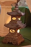Japan Steinlaterne – 2-stöckige asiatische Pagode Gartenlaterne aus Sandstein - 5