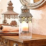 Glas Laterne „Lumio“ im orientalischen Stil – Handgearbeitetes Glas Windlicht - 2