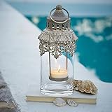 Glas Laterne „Lumio“ im orientalischen Stil – Handgearbeitetes Glas Windlicht - 5