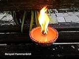 Kerzenfresser, Kerzenrestefresser, Tischfackel, Kerzen Recycling, Gartenfackel, Flammschale aus Keramik, ca. 15×7,5 cm, zum Schmelzen von Kerzen- und Wachsresten, mit windfestem Dauerdocht - 5