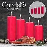 Smart Planet® Ambiente Weihnachten – 4er Set Adventskranz Kerze Bordeaux Stumpen Kerzen 4 Größen Weihnachtskerzen Glatt für den Weihnachtskranz - 3