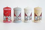 Weihnachtswichtel Handarbeit Ø 7 cm, 14 cm Dekokerzen Kerzen Adventskerzen Weihnachtskerzen Stumpenkerzen hochwertig Handmade handgefertigt (Elfenbein) - 3