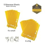 Paint it Red Bienenwachs-Kerzen selber Machen | 100% reines Bienenwachs aus Deutschland | DIY Bastel-Set für 5 Kerzen aus Bienenwachsplatten | Mit Deko-Band und Ausstechformen - 3