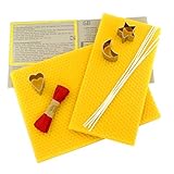 Paint it Red Bienenwachs-Kerzen selber Machen | 100% reines Bienenwachs aus Deutschland | DIY Bastel-Set für 5 Kerzen aus Bienenwachsplatten | Mit Deko-Band und Ausstechformen - 6