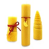 Paint it Red Bienenwachs-Kerzen selber Machen | 100% reines Bienenwachs aus Deutschland | DIY Bastel-Set für 5 Kerzen aus Bienenwachsplatten | Mit Deko-Band und Ausstechformen - 3