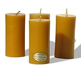 4 schlanke Stumpen Kerzen. BIENENWACHSKERZEN aus reinem Imkerwachs – Kerzen aus der Schwarzwälder Kerzenmanufaktur. Zertifiziert nach dem Europäischen Arzneibuch. Höhe 9,5 cm, Durchmesser 4 cm. - 9