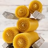 2 große Wabenkerzen. BIENENWACHSKERZEN aus reinem Imkerwachs – aus der Schwarzwälder Kerzenmanufaktur. Höhe 18 cm Durchmesser 5 cm - 7