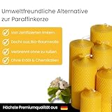 4 große Wabenkerzen. BIENENWACHS KERZEN aus 100% Imkerwachs – aus der Schwarzwälder Kerzenmanufaktur. Höhe 15 cm Durchmesser 5 cm - 4