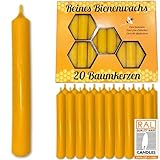 BAUMKERZEN aus 100% Imker BIENENWACHS – 20 Christbaum Kerzen aus der Schwarzwälder Kerzenmanufaktur FIGURA SANTA. Höhe 10 cm. - 9