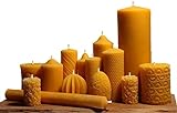 4 Stück Kerzen, 12 x 5 cm, Stumpenform, aus 100% Bienenwachs, handgemacht, direkt vom Imker aus Deutschland, Bayern, von der Bienenbude - 6