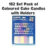 Invero® 152 Set Pack of Coloured Kuchen Kerzen mit Halter für Geburtstagsfeiern Hochzeit oder anderen Vertragsparteien - 2