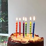 Talking Tables Birthday Bash; Streifenmusterkerzen mit 24 Haltern für Geburtstage und Partys (24 pro Pack) - 3