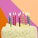 Talking Tables Birthday Bash; Streifenmusterkerzen mit 24 Haltern für Geburtstage und Partys (24 pro Pack) - 4