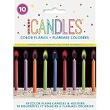 Unique Party Supplies Farbe Flame Geburtstag Kerzen und Halter, 10 Stück - 7