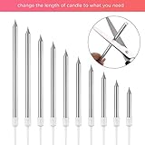 24 Stück Metallisch Geburtstag Kuchen Kerzen in Halter Lange Dünne Geburtstag Kerzen Cupcake Kerzen Hochzeit Kuchen Dekorationen (Silber) - 5