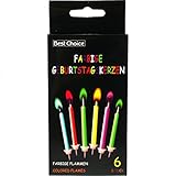 6 Geburtstagskerzen Partykerzen mit bunter Flamme - 2