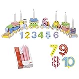Goki Geburtstagszug Zahlen 1-10 10er Set Kerzen rosa - Die LuLuGoS