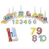 Goki Geburtstagszug Zahlen 1-10 10er Set Kerzen blau - Die LuLuGoS