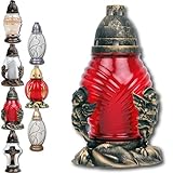 HScandle Grablicht aus Glas Engel (Rot) inkl. 5 Kerzen ca. 40-50 Std. Brenndauer - 2