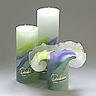 Candela Lotuskerze Art Green Lilac 23 cm