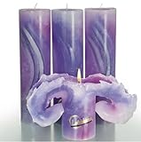 Candela Lotuskerze Aquarell violett 28 cm
