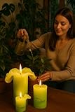 Candela Lotuskerze Trend gelbgrün 23 cm - 2