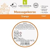 Greendoor BIO Massagekerze Orange, 100 ml – BIO Sojawachs & BIO Babassuöl, natur-reines Orangen-Öl – vegan, rußt nicht, keine Tierversuche – besonderes Geschenk, Massageöl Massage Öl - 2