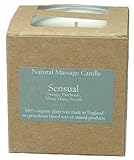 Massage Kerze SENSUAL (Sinnlich) mit Ölen aus Orange, Patchouli, Ylang Ylang und Neroli, hergestellt aus 100% Pflanzenwachs im recyceltem Glas - 2