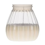 Hussala Bonfire Kerzen mit Kunststoff-Windlicht-Glas (Outdoor & Indoor-Kerze) Brennzeit 40 h - weiß [4 Stück] - 5