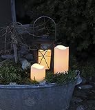 KAMACA LED – Kerzen im Dreierpack / 3er Set – Größe 15 cm / 11,5 cm / 7,5 cm hoch – dekorative und stromsparende LED Technik inkl. Timer – Kerze flackernd – in amber – für Innen und Außen – Bereich – OUTDOOR – NEU – aus dem KAMACA-SHOP - 5