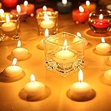 90 Stück Schwimmkerzen Schwimmende Kerzen Floating Candles Kerzen hochzeit deko Paraffin Elfenbein 1,5 Stunden Brenndauer Kerzen deko für Haus Hochzeit Party und Feier (Ø 35mm) - 7