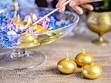 emozionarsi – 50 Schwimmkerzen Gold Gold Durchmesser 4 cm Hochzeit Tischdeko Wedding Töpfe Wasser - 6