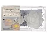 Weiße Schwimmkerze Rose, ca. 8 cm, mit LED & Sensor (inkl. Batterie) 2er Set in PVC-Box - 3