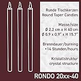 AMABIENTE – Designcandles rot Designcandles Rondo Stabkerze, Pflanzenwachs, feuerrot, 19,0 x 2,2 x 2,2 cm, 19 x 2.2 x 2.2 cm, 4-Einheiten - 5