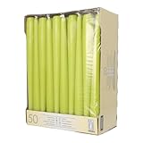 Papstar Leuchterkerzen / Halterkerzen limonengrün (50 Stück) Ø 2.2, Höhe 25 cm, rußfreies Abbrennen, lange Brenndauer ca. 7 Stunden, für Gastronomie / Haushalt / Feste, #81113 - 4