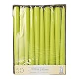 Papstar Leuchterkerzen / Halterkerzen limonengrün (50 Stück) Ø 2.2, Höhe 25 cm, rußfreies Abbrennen, lange Brenndauer ca. 7 Stunden, für Gastronomie / Haushalt / Feste, #81113 - 5