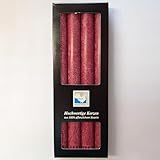 Stearin Stabkerzen, 250 x 22 mm, Dunkelrot, 4er-Pack, Bio – Kerzen / Stearin – Leuchterkerzen - 3