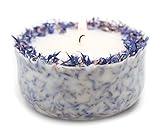 Duftkerze Soja Lavendel Beige Blau Kerze aus Bio Sojawachs vegan ätherisches Lavendel Öl Weihnachten Geschenk Aromatherapie