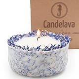 Duftkerze Soja Lavendel Beige Blau Kerze aus Bio Sojawachs vegan ätherisches Lavendel Öl Weihnachten Geschenk Aromatherapie - 7