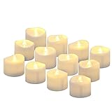 Benvo LED flammenlose Kerzen, 3.8cm elektrische flackernde batteriebetriebene teelichter, LED votivkerzen warme weiße, 12 Pack