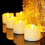 Benvo LED flammenlose Kerzen, 3.8cm elektrische flackernde batteriebetriebene teelichter, LED votivkerzen warme weiße, 12 Pack - 3