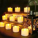 Benvo LED flammenlose Kerzen, 3.8cm elektrische flackernde batteriebetriebene teelichter, LED votivkerzen warme weiße, 12 Pack - 5