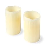 2er Set LED Kerzen Echtwachs mit Timer batteriebetrieben Lights4fun - 3